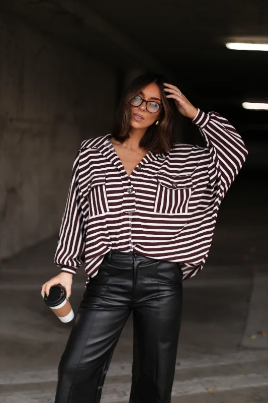 Autumn Ease Striped Top