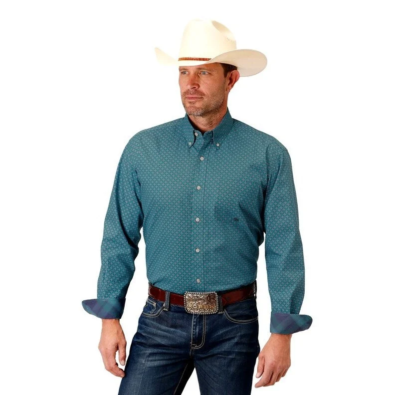 Roper Western Shirt Mens Long Sleeve Collar Purple 03-001-0326-2008 PU