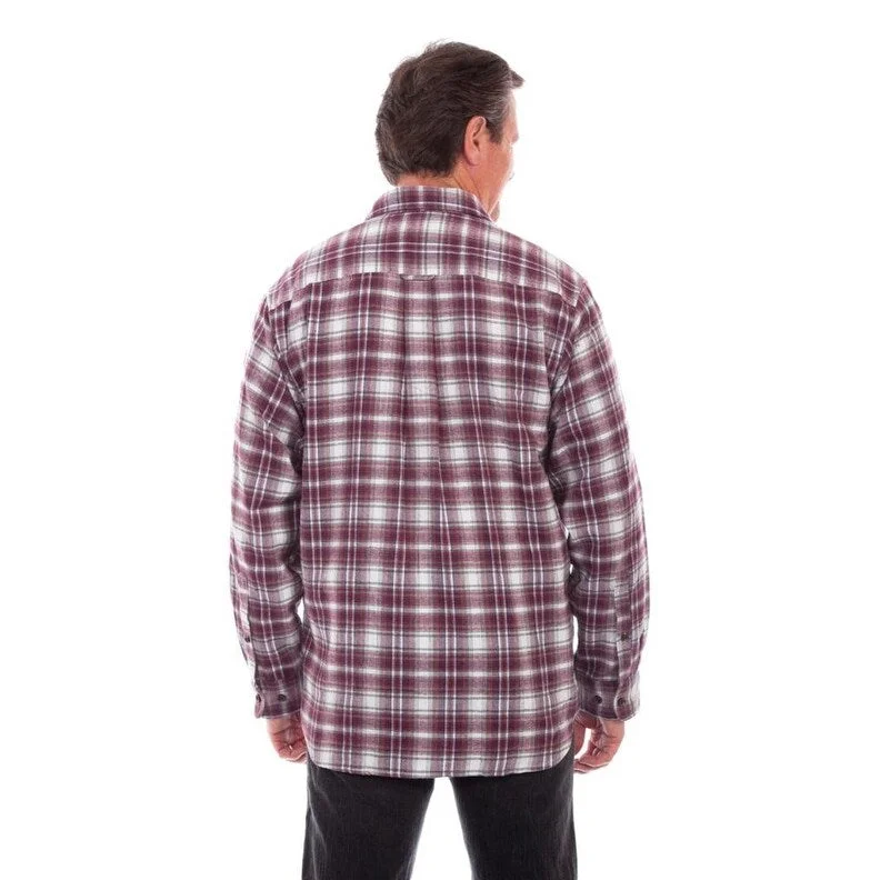 Scully Western Shirt Mens L/S Plaid Flannel Button Front F0_5293