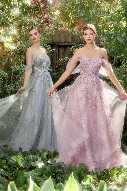 sparkly prom dressesAndrea and Leo A1149 - Bird Motif Tulle Prom Gown