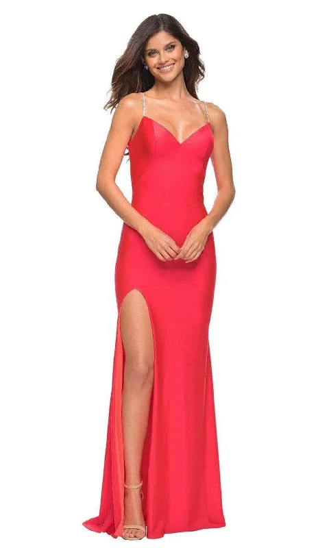 sweetheart neckline prom dressesBeaded Strap V-Neck Prom Gown 30602SC