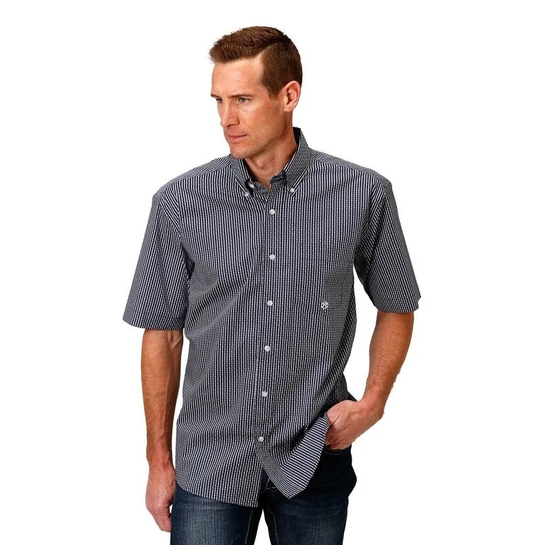 Roper Western Shirt Mens S/S Rope Arrow Blue 03-002-0326-2102 BU