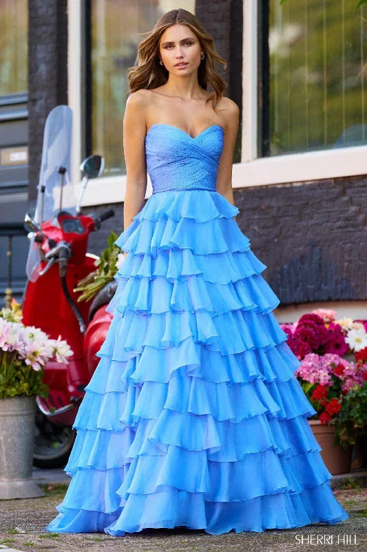 beaded prom dressesSherri Hill 56346 - Ruffled A-Line Prom Dress