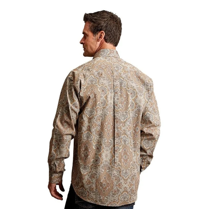 Stetson Western Shirt Mens L/S Paisley Brown 11-001-0526-2054 BR