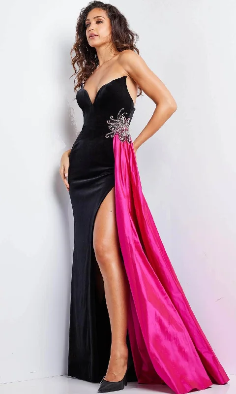 silk prom dressesJovani 26117 - Strapless Satin Drape Prom Gown