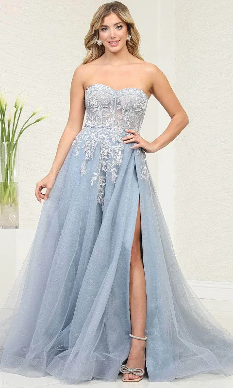 open-back prom dressesMay Queen RQ8135 - Strapless Corset Prom Dress