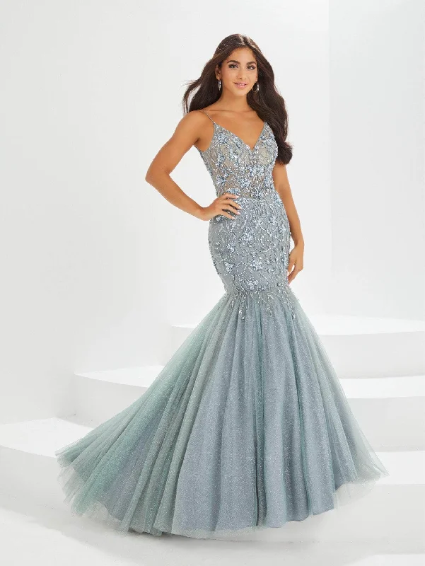 prom dresses with illusion panelsTiffany Designs - 16025 Spaghetti Straps Prom Dresses