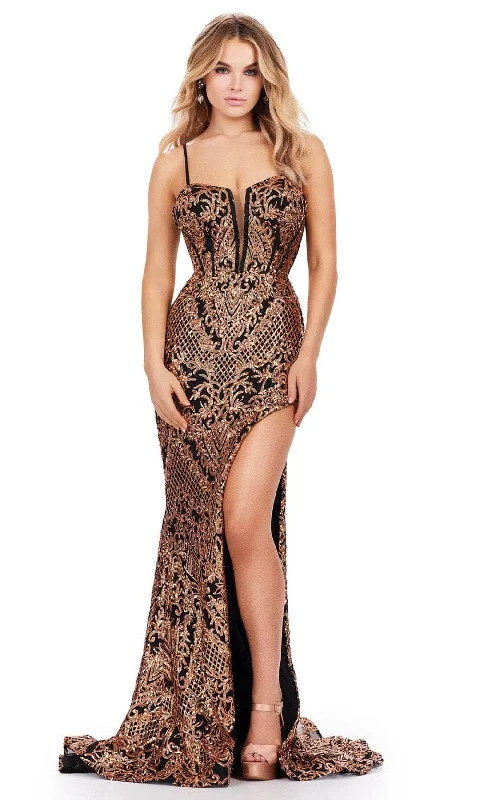 bodycon prom dressesAshley Lauren 11464 - Sequin Ornate Prom Dress