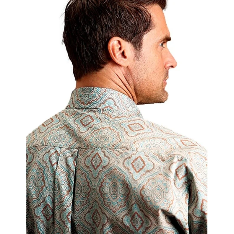 Stetson Western Shirt Mens L/S Paisley Green 11-001-0526-0373 GR