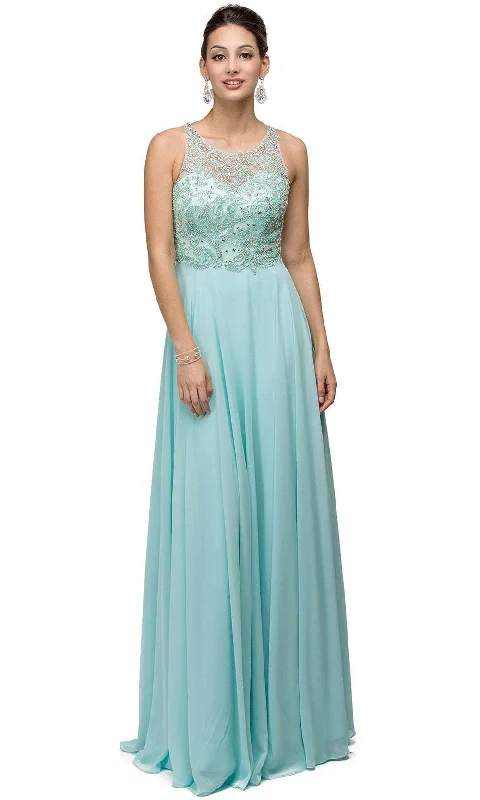 flowy prom dressesDancing Queen 9474 - Sleeveless Beaded Prom Dress