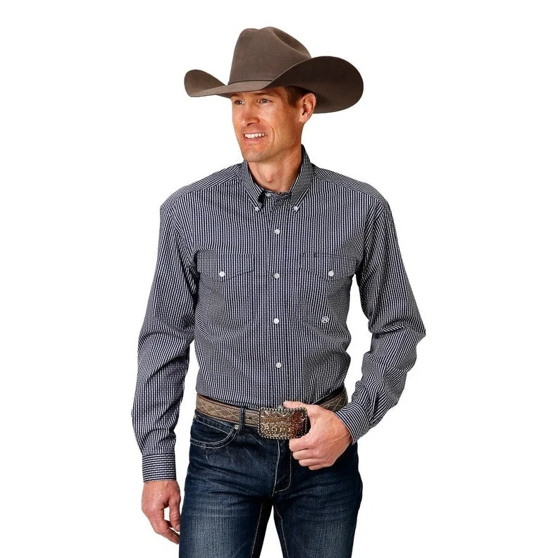 Roper Western Shirt Mens L/S Arrow Rope Blue 03-001-0325-2102 BU