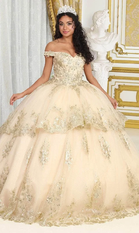 Plus Size Formal Dresses OnlineMay Queen LK224 - Off Shoulder Tiered Ballgown