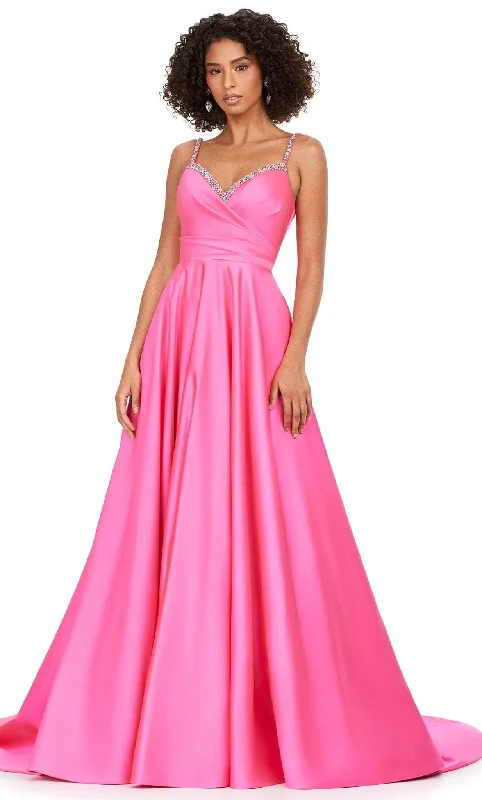 Formal Dress for Creative ThemesAshley Lauren 11267 - Jewel Trimmed Satin Ballgown