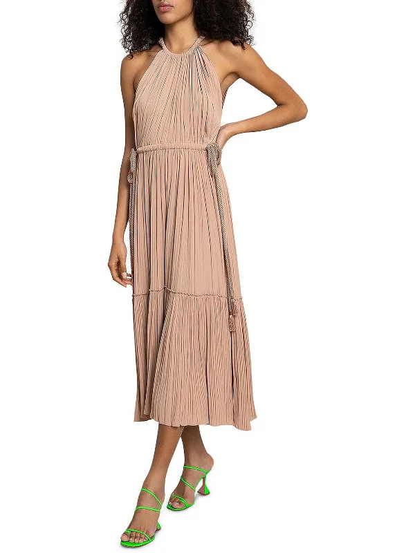 maxi dresses with pocketsElla Womens Side Tie Long Halter Dress