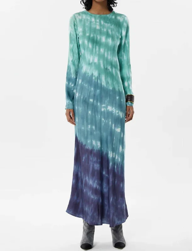 maxi dresses with thigh-high slitsCarranza Catia Long Dress In Green Hue Tie Dye