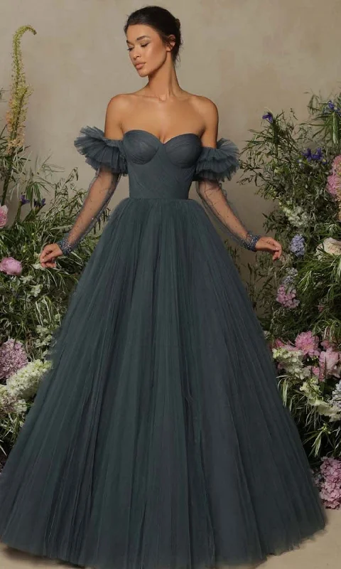 Formal Dress for Theme Park EventsTarik Ediz - 98052 Enchanting Tulle Strapless Gown