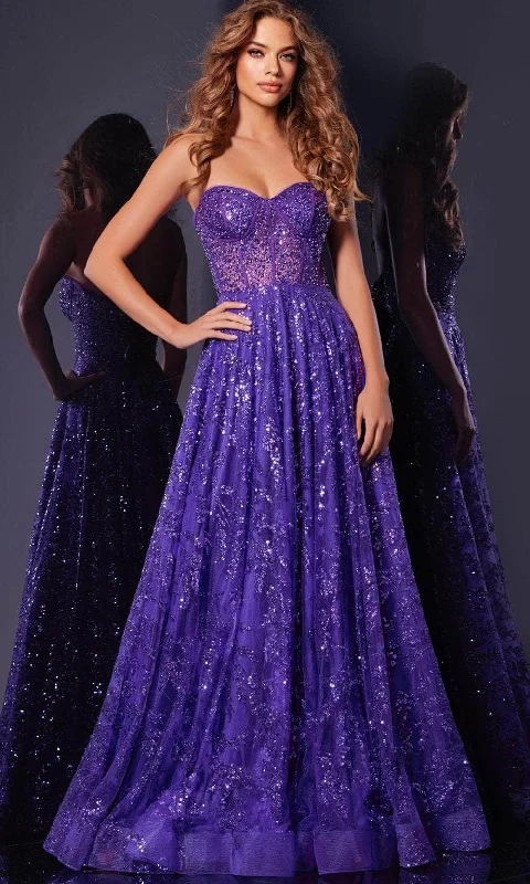 Formal Dress for Formal Day EventsJovani 37413 - Sequined Strapless Ballgown