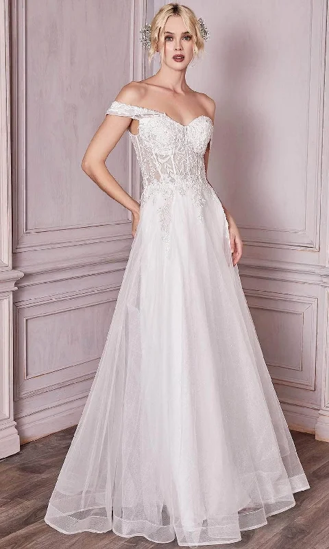 Formal Dress for Fashion WeeksCinderella Divine Bridal - Embroidered Sweetheart Bridal Gown CD961W