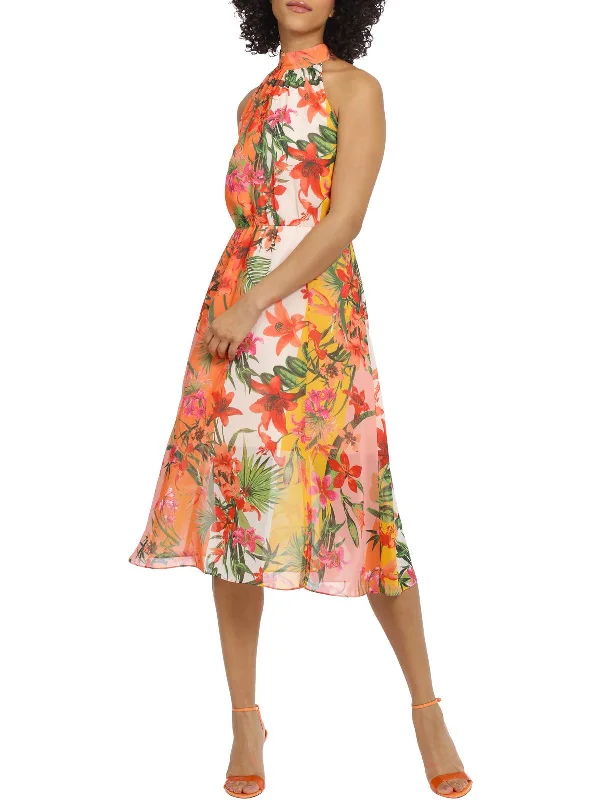 floral print maxi dressesWomens Colorblock Long Fit & Flare Dress