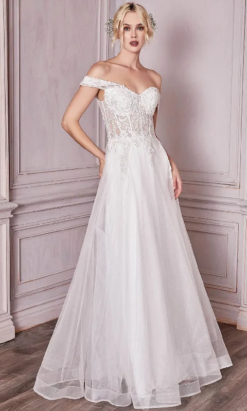 Formal Dress for Literary AwardsCinderella Divine Bridal CD961W - A-line Bridal Gown