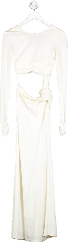 maxi dresses for mother of the groomMuseum of Fine Clothing Cream Aden Jersey Long Dress UK XS/S