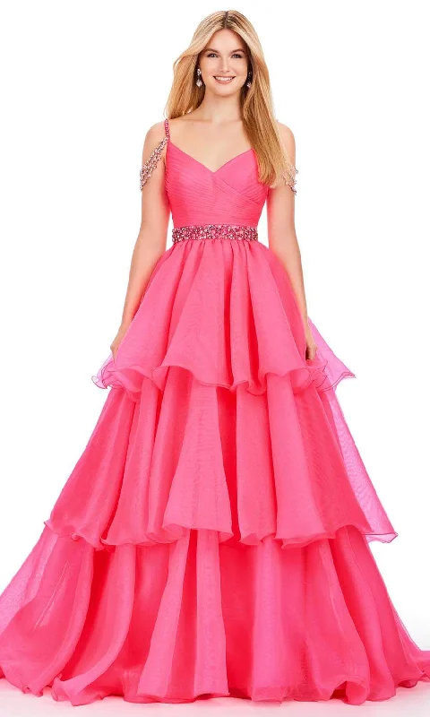 Formal Dress for Ballet PerformancesAshley Lauren 11561 - Beaded Straps V-Neck Ballgown