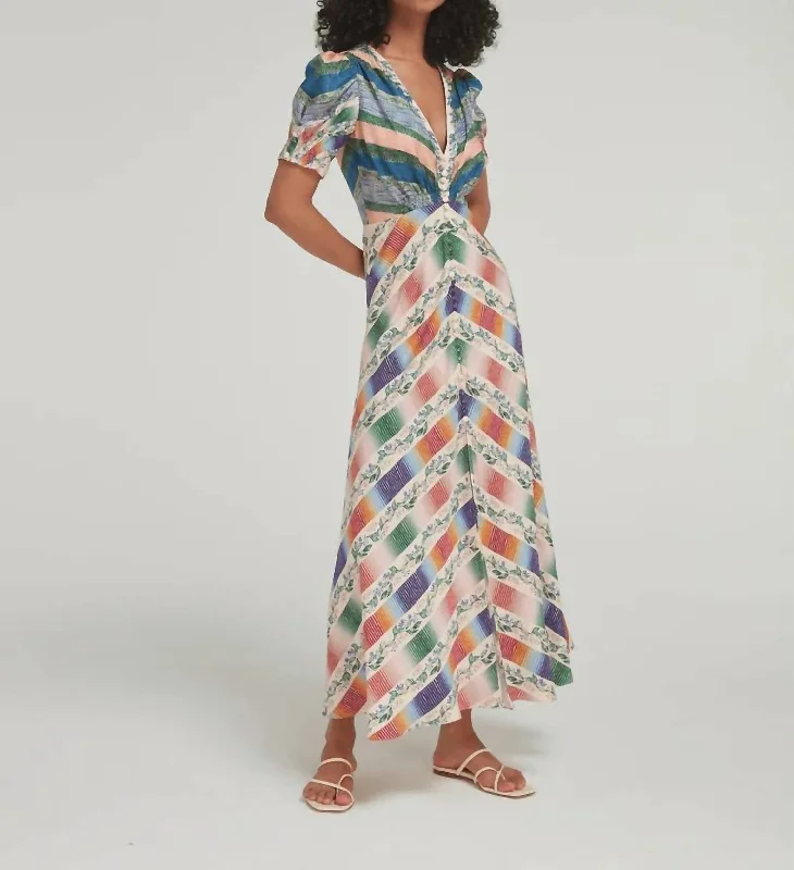 maxi dresses for travelLea Long Dress In Chevron