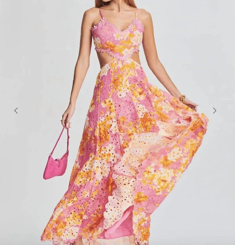 maxi dresses with empire waistsAuril Long Dress In Pink