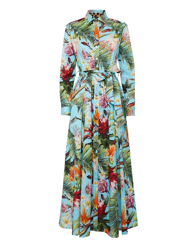 maxi dresses with empire waistsLong Shirt Dress Flowers