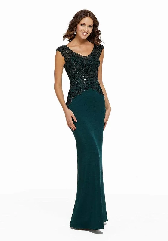 Formal Dress for EveningsMGNY By Mori Lee 72014SC - Lace Cap Sleeve Gown