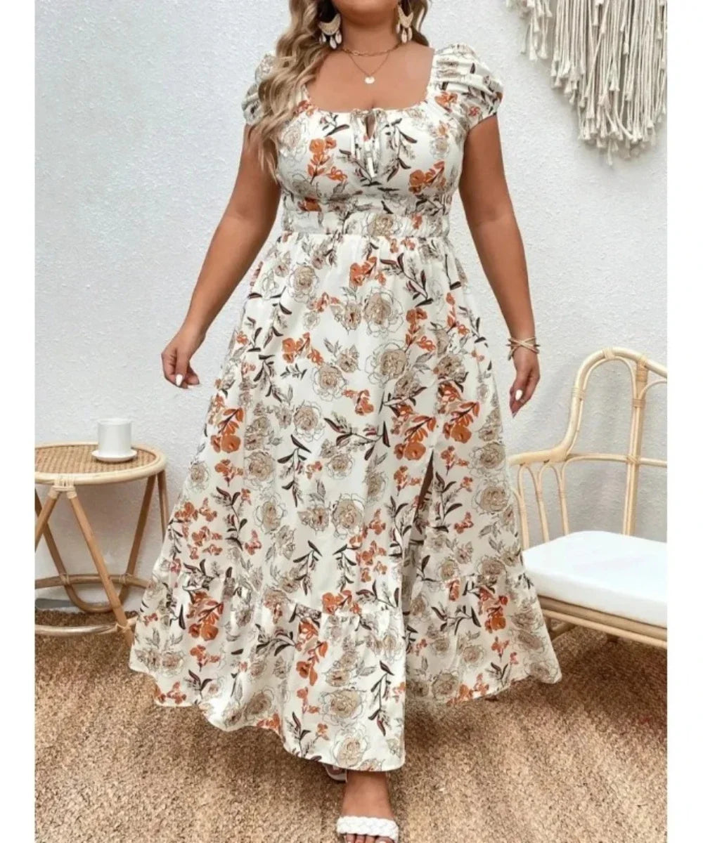 maxi dresses with sequined detailsWomen's Floral Corset Fashion Designer 5XL A-Line Long Dresses (Plus Size)