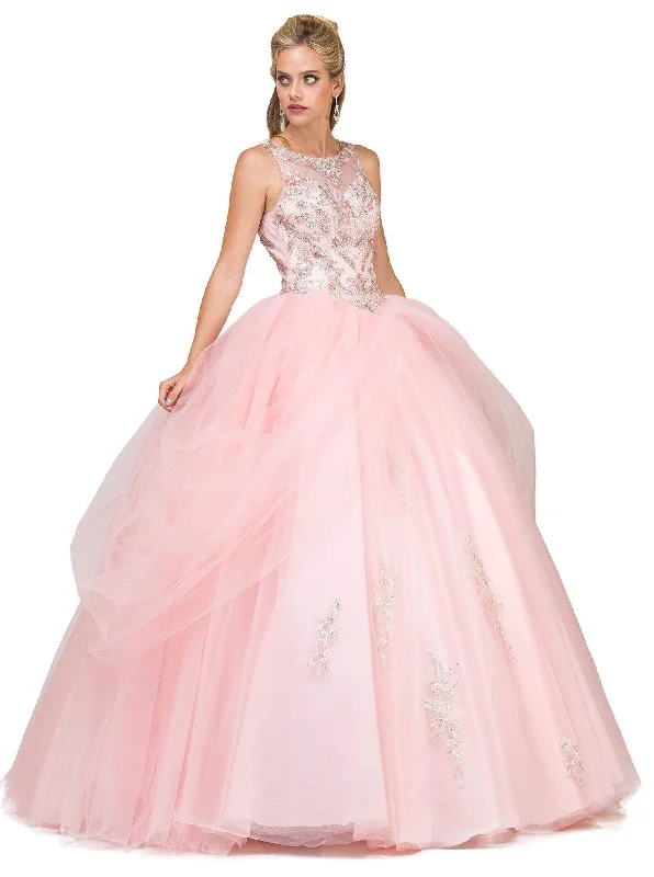 Formal Dress for International EventsDancing Queen - 1179 Jeweled Draped Illusion Ballgown