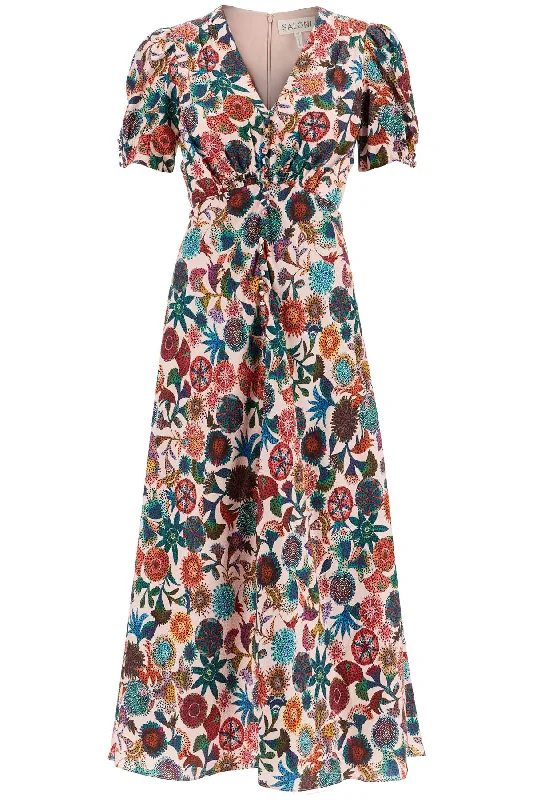 maxi dresses for weddingsSaloni Women's 'Lea' Long Dress In Printed Silk