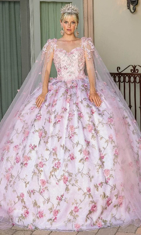 Formal Dress for GraduationsDancing Queen 1715 - Sweetheart Floral Printed Ballgown