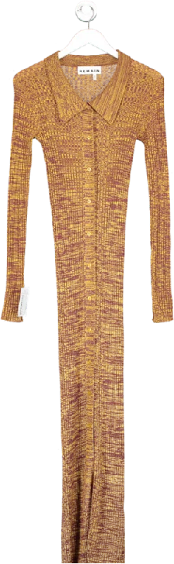 maxi dresses for outdoor weddingsRemain Birger Christensen Brown Long Rib Cardigan Dress UK 8