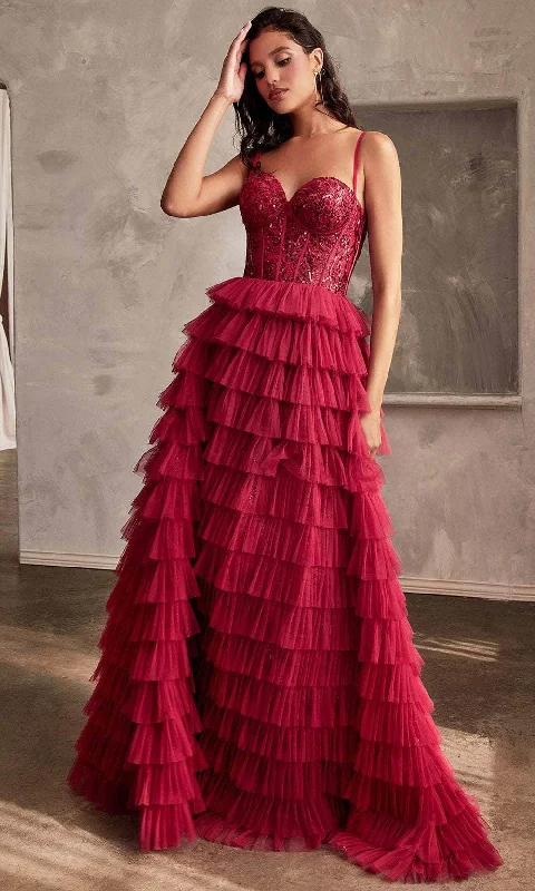 Formal Dress for Winter Formal EventsLadivine CB143 - Corset Bodice Sequin Embellished Ballgown