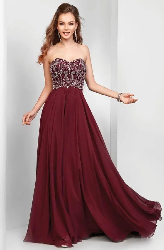 Plus Size Formal Dresses OnlineClarisse - 3472 Strapless Paisley Motif Chiffon Gown