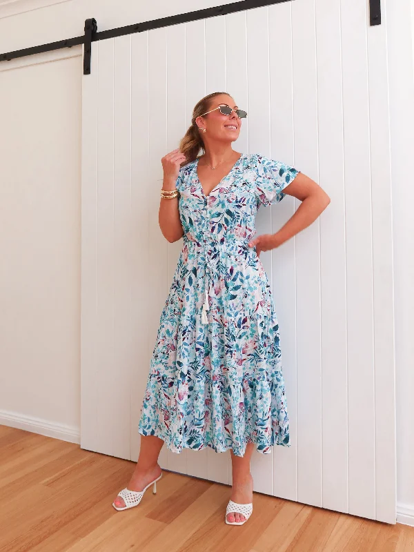 floral maxi dressesLongreach Dress - Blue