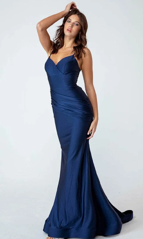 cap sleeve prom dressesEureka Fashion 9151 - V-Neck Sleeveless Prom Dress