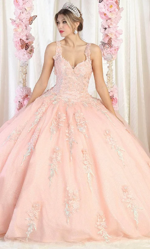 Formal Dress for Vintage Car ShowsMay Queen LK181 - Embroidered Tulle Quinceanera Ballgown