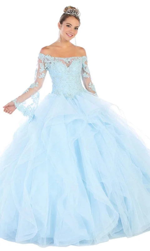 Formal Dress for Oscar NightsMay Queen LK109 - Floral Applique Ballgown