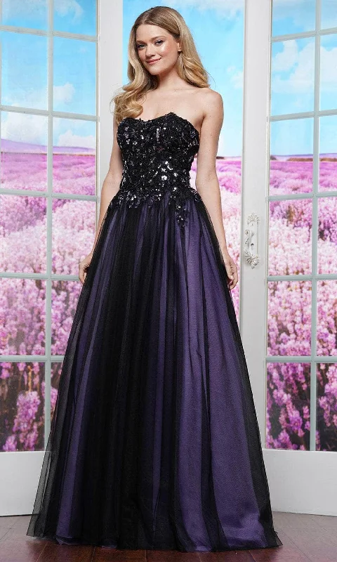 Formal Dress for Cocktail PartiesColors Dress 3495 - Scoop Neck Sequin Embellished Ballgown