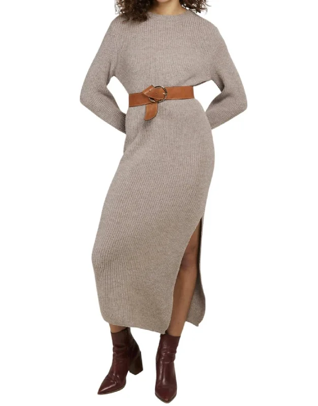 maxi dresses with cinched waistsRoxie Long Sweater Dress In Sand