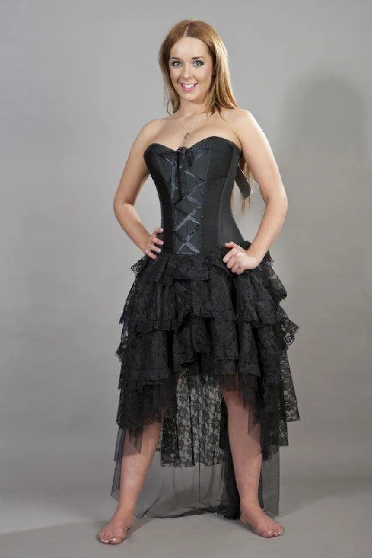 prom dresses for fallBeverly Prom Corset Dress In Black Taffeta