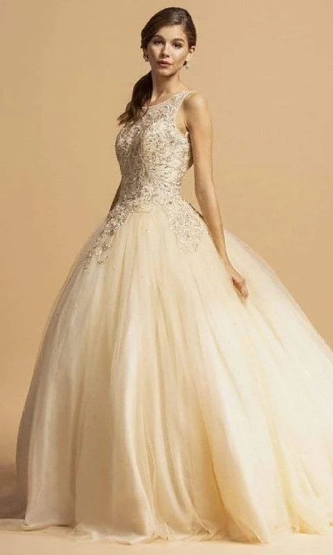 Formal Dress for Grammy AwardsAspeed Design - L2102 Illusion Jewel Ball Gown