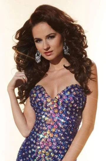 Formal Dress Shopping GuidesPanoply - Bejeweled Strapless Illusion Panels Trumpet Gown 14625