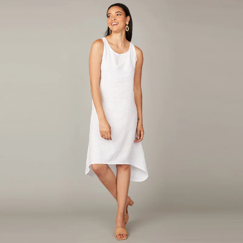 maxi dresses under $100Long Linen Sheath Dress (White)