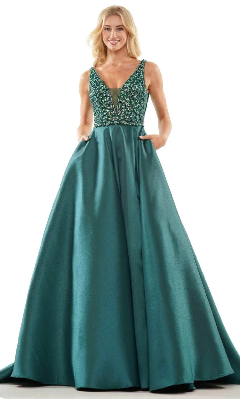 Formal Dress for Winter Formal EventsColors Dress 2966 - Beaded Sleeveless Ballgown