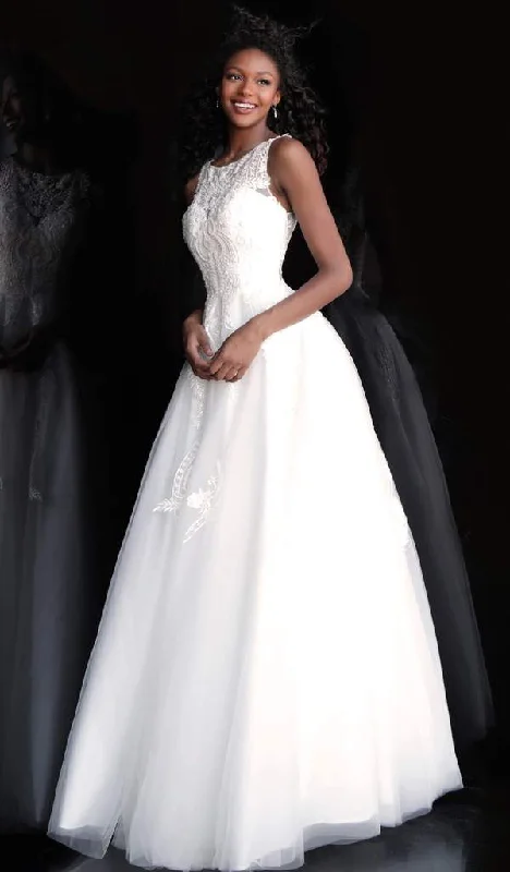 Formal Dress for Museum GalasJVN by Jovani Lace Embroidered Scoop Ballgown JVN68132SC - 1 pc Blush in Size 4 Available