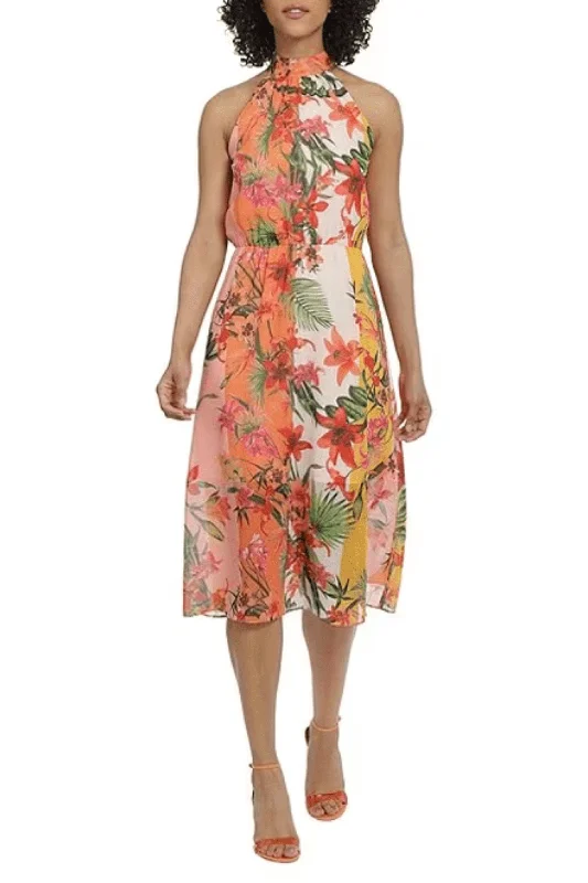 Formal Dress for Hotel GalasMaggy London G5640M - Halter Floral Printed Formal Dress